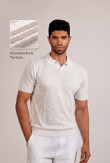 Pointelle Knit Polo Short Sleeve