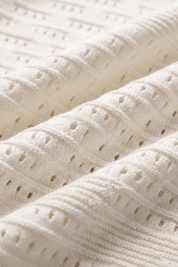 Pointelle Knit Polo Short Sleeve