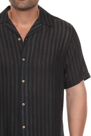 Mojito Men's Resort Style Casual Striped Lightweight Rayon Blend Shirt