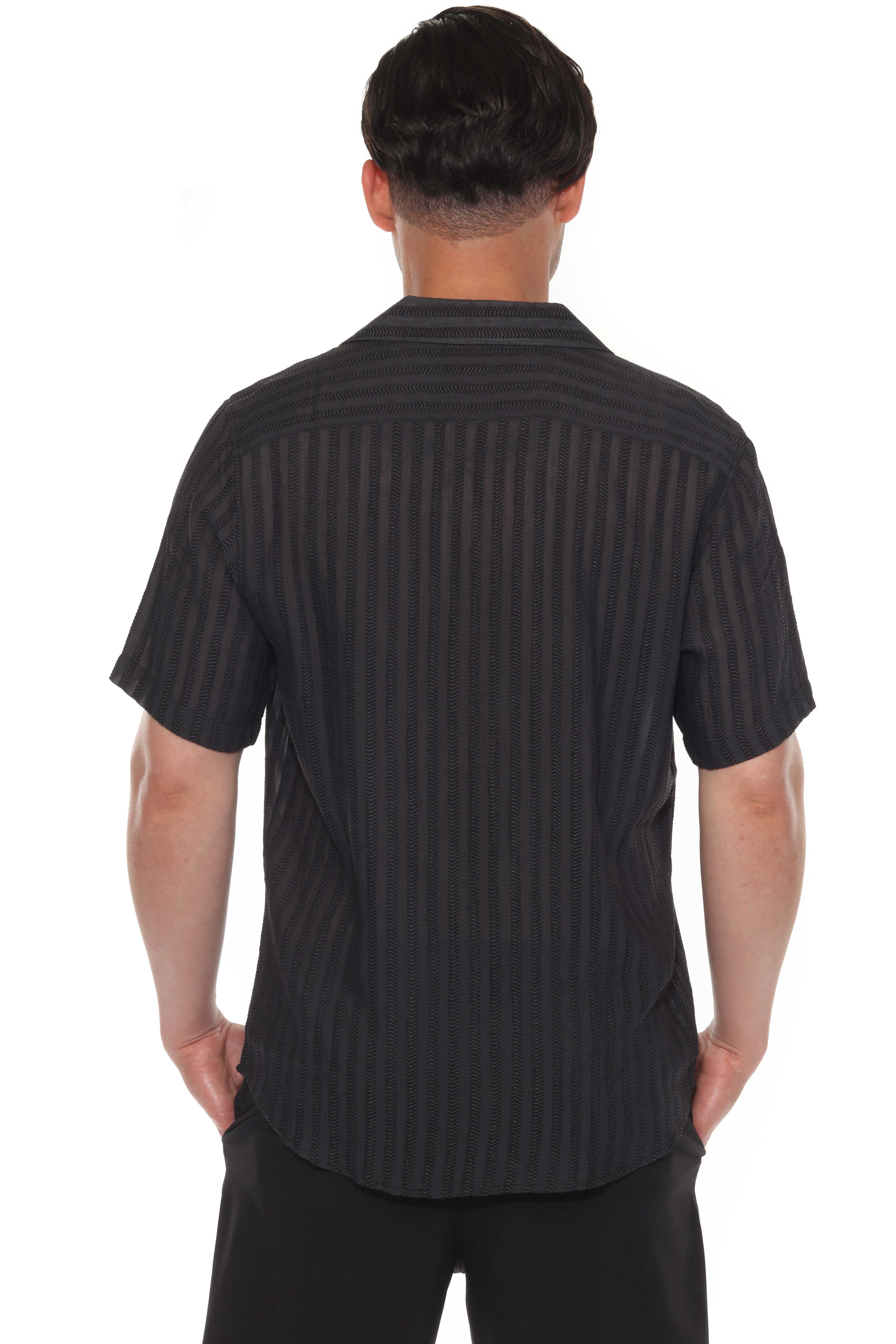 Mojito Men's Resort Style Casual Striped Lightweight Rayon Blend Shirt