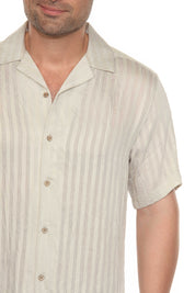 Mojito Men's Resort Style Casual Striped Lightweight Rayon Blend Shirt