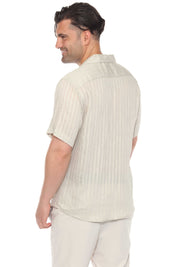 Mojito Men's Resort Style Casual Striped Lightweight Rayon Blend Shirt