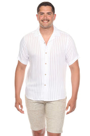 Mojito Men's Resort Style Casual Striped Lightweight Rayon Blend Shirt