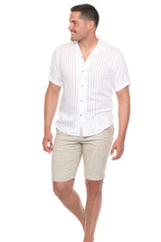 Mojito Men's Resort Style Casual Striped Lightweight Rayon Blend Shirt