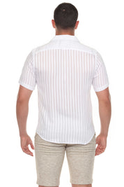 Mojito Men's Resort Style Casual Striped Lightweight Rayon Blend Shirt
