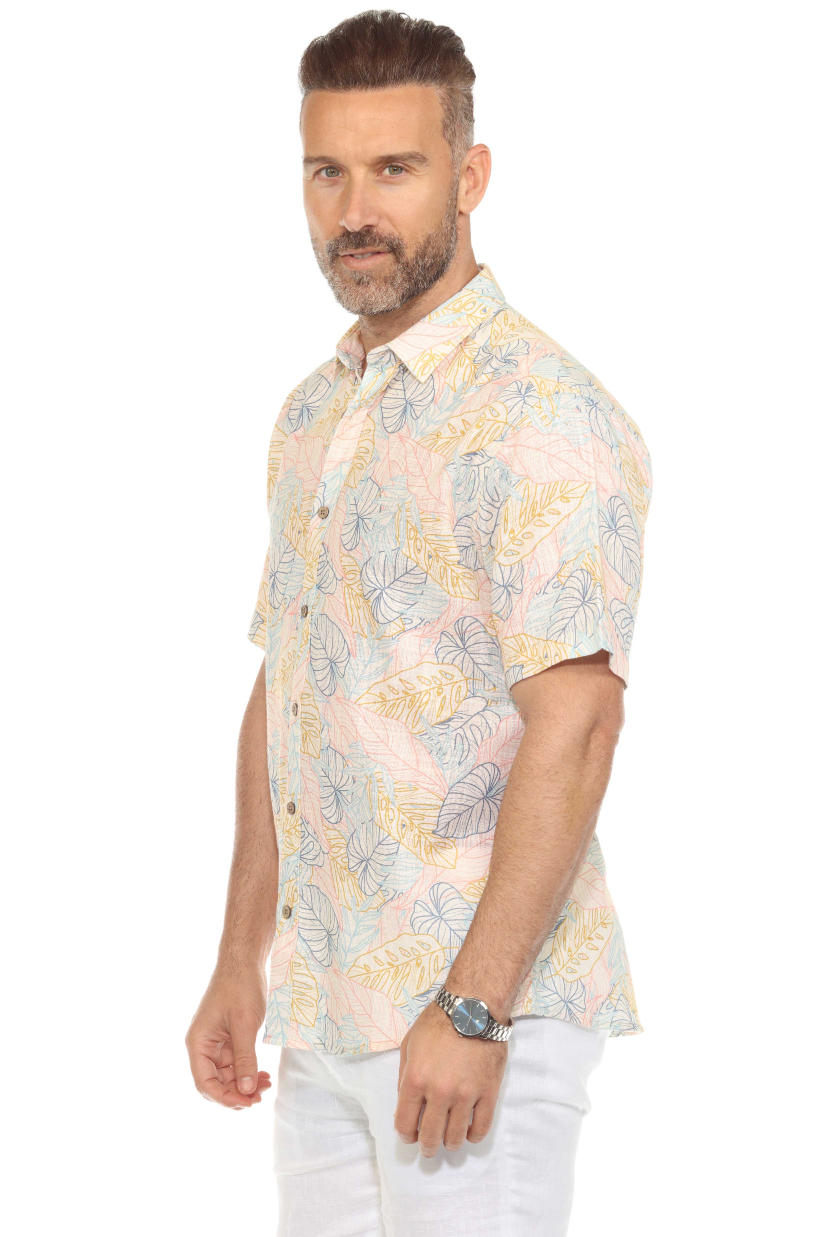 Button Down Shirts For Women Vintage Tropical Button-Down Shirt 02