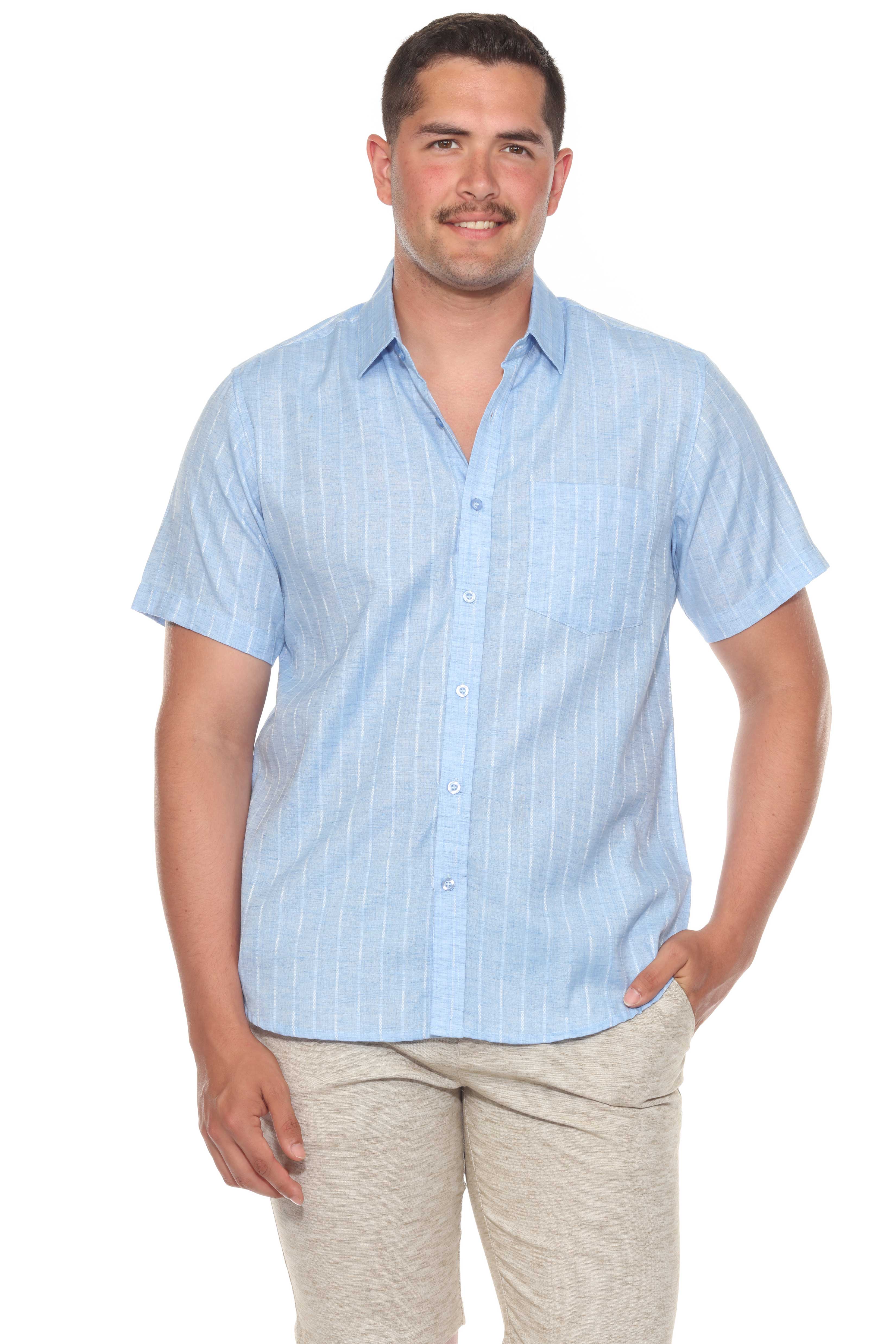 Mojito Men's Resort Style Casual Cotton Blend Pinstripe Print Shirt