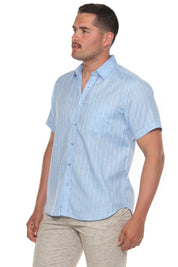 Mojito Men's Resort Style Casual Cotton Blend Pinstripe Print Shirt