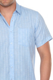 Mojito Men's Resort Style Casual Cotton Blend Pinstripe Print Shirt