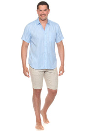 Mojito Men's Resort Style Casual Cotton Blend Pinstripe Print Shirt