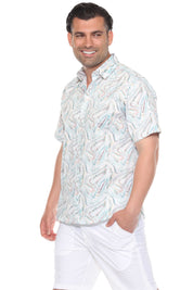 Mojito Men's Resort Style Casual Festive Textured Print Shirt