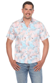 Mojito Men's Resort Style Casual Festive Textured Print Shirt