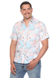 Mojito Men's Resort Style Casual Festive Textured Print Shirt