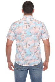 Mojito Men's Resort Style Casual Festive Textured Print Shirt