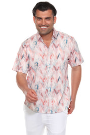 Mojito Men's Resort Style Casual Festive Textured Print Shirt