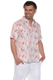 Mojito Men's Resort Style Casual Festive Textured Print Shirt