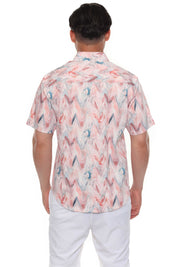 Mojito Men's Resort Style Casual Festive Textured Print Shirt