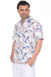 Mojito Men's Resort Style Casual Festive Textured Print Shirt