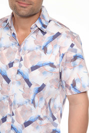 Mojito Men's Resort Style Casual Festive Textured Print Shirt