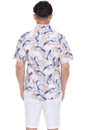 Mojito Men's Resort Style Casual Festive Textured Print Shirt