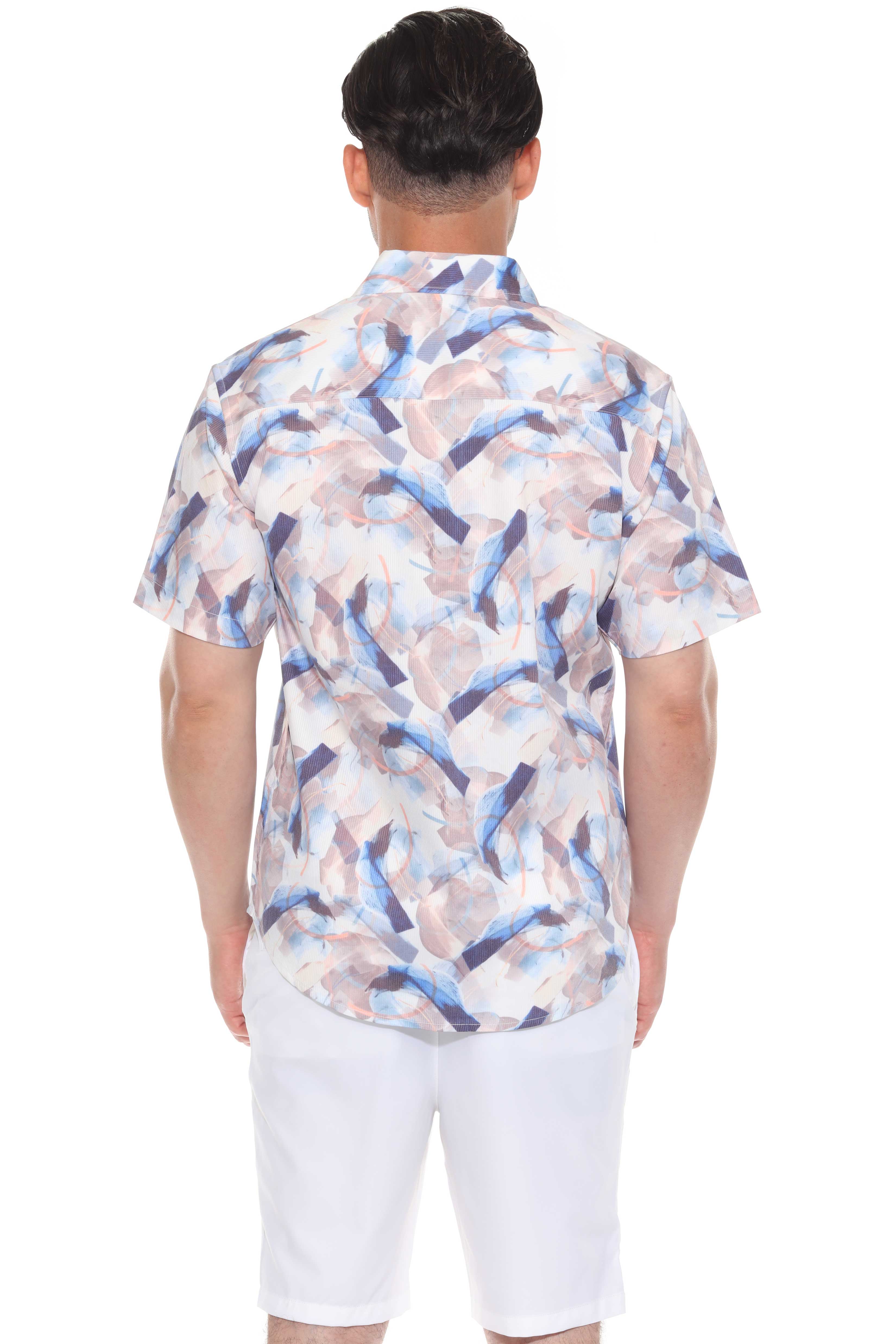 Mojito Men's Resort Style Casual Festive Textured Print Shirt