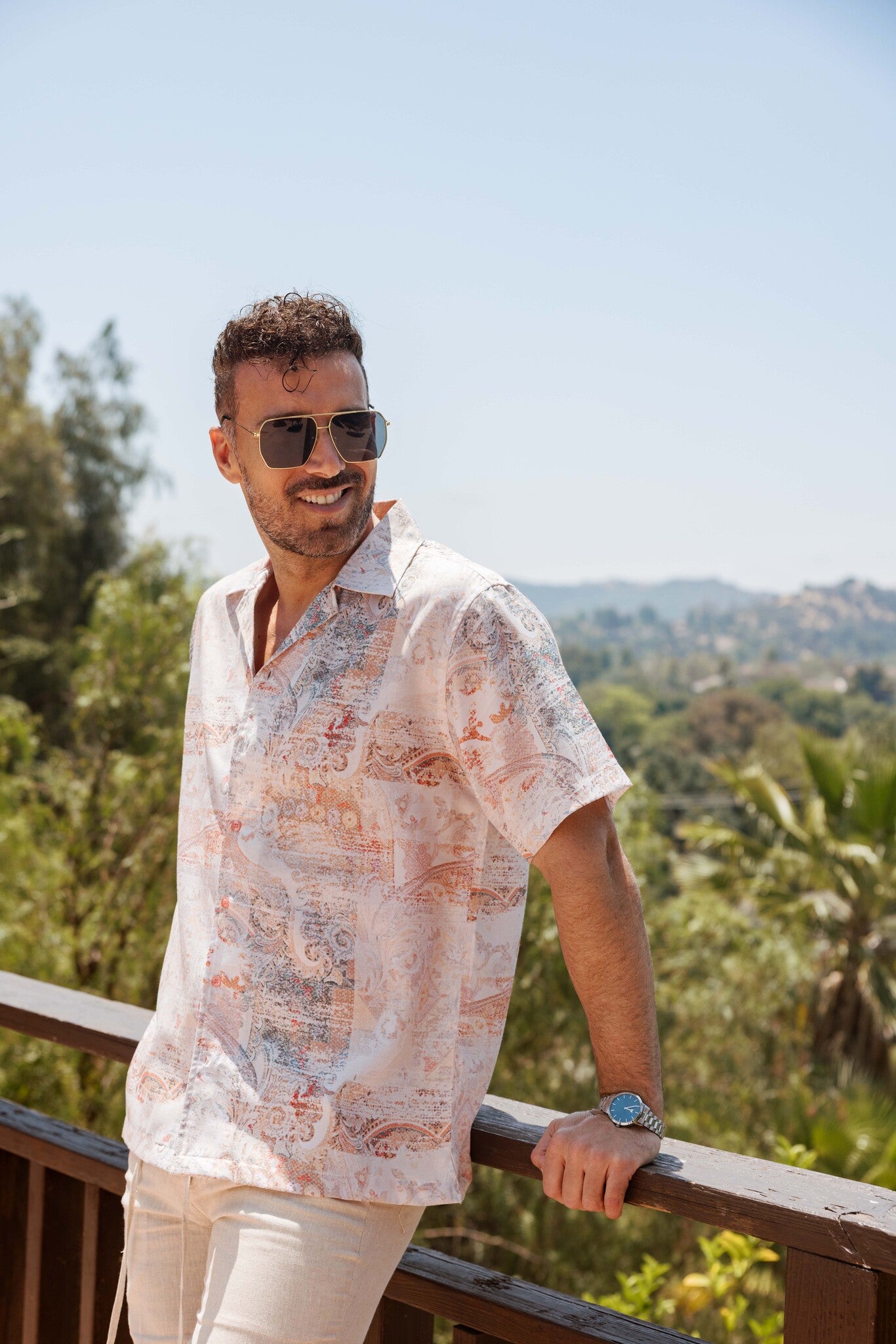 Mojito Men's Resort Style Casual Summer Print Shirt