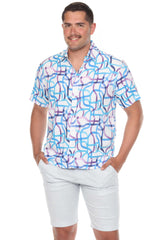 Men's Resort Style Casual Festive Print Textured Shirt
