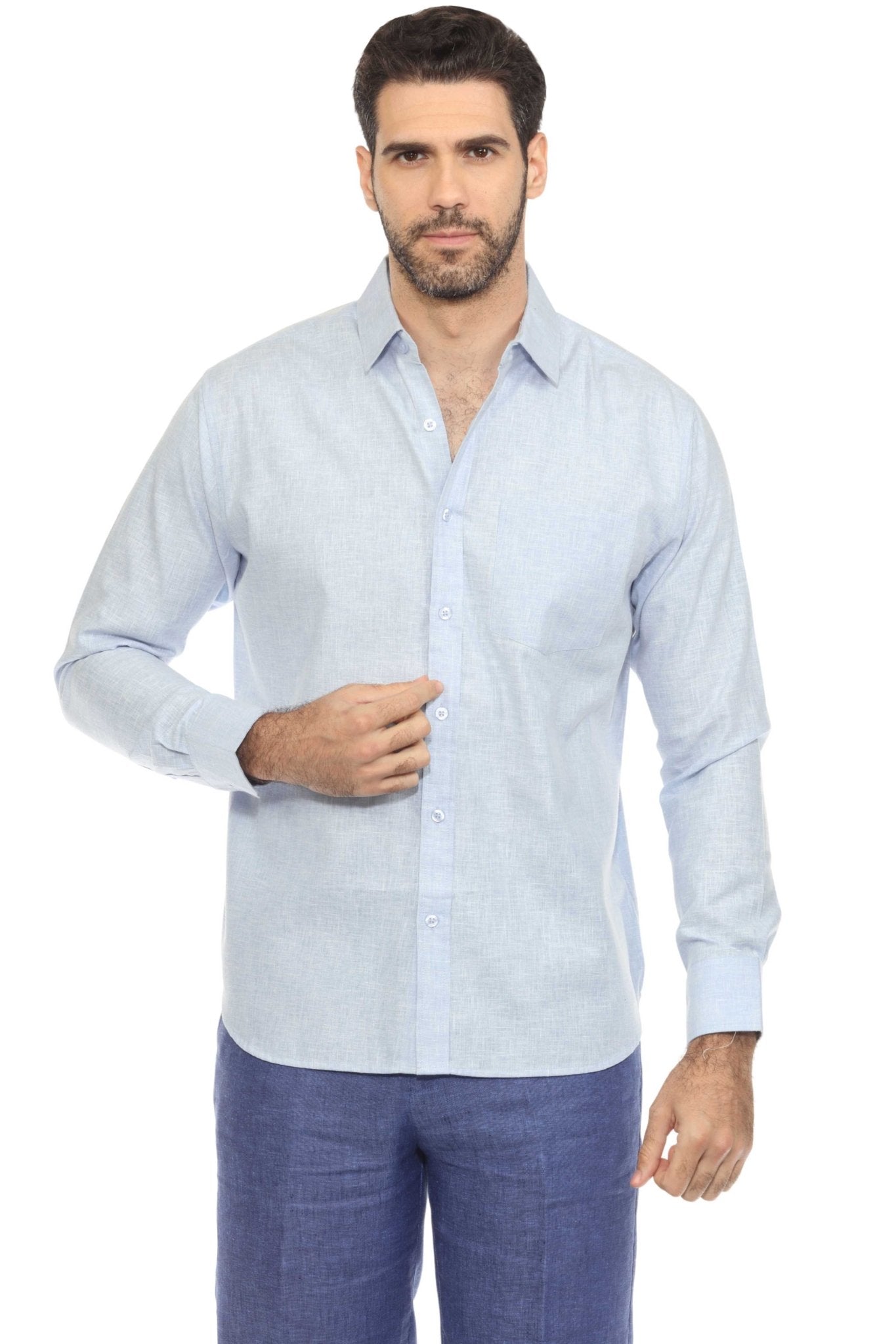 Men's Long Sleeve Cotton-Blend Shirt