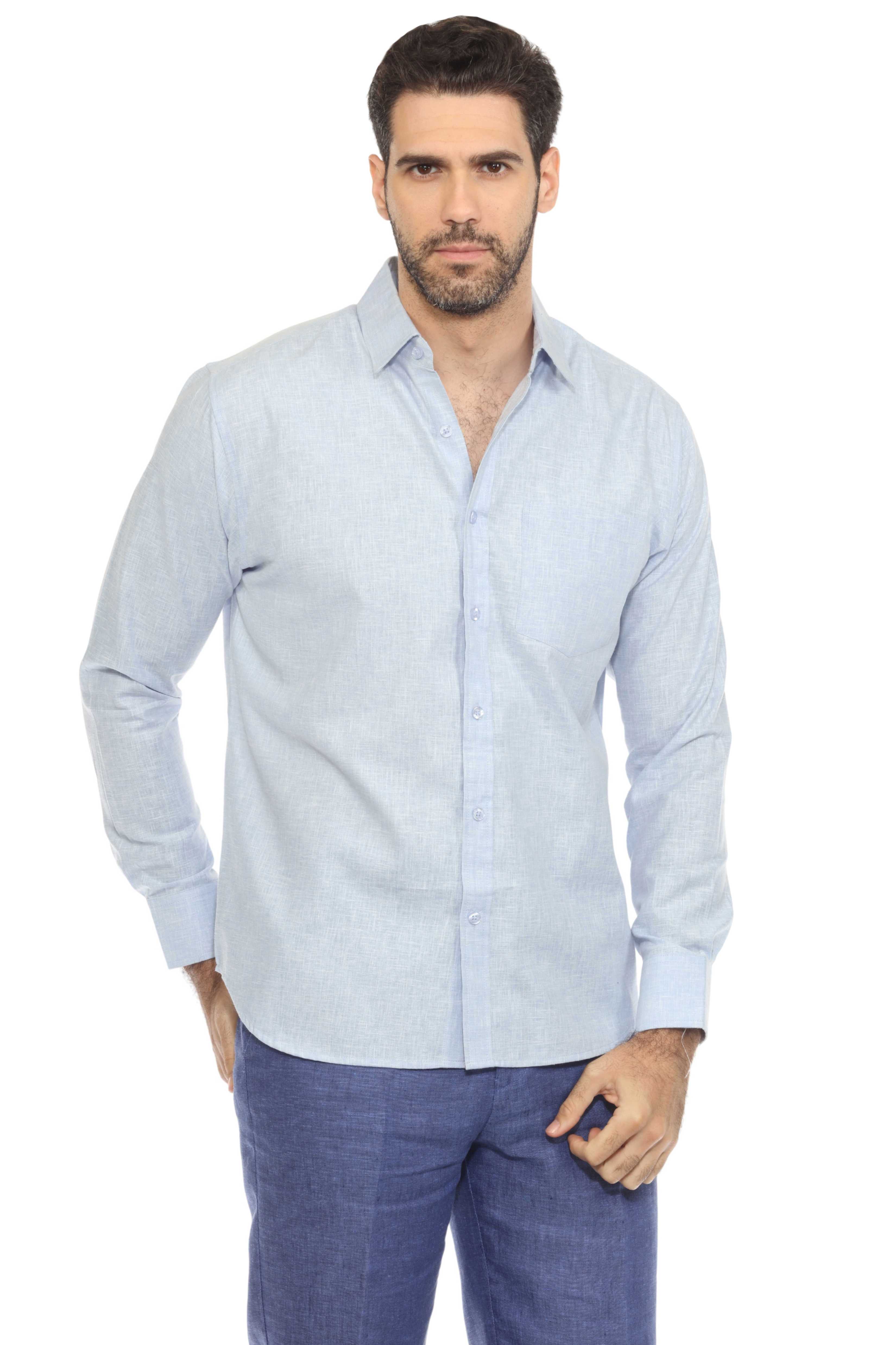 Men's Long Sleeve Cotton-Blend Shirt