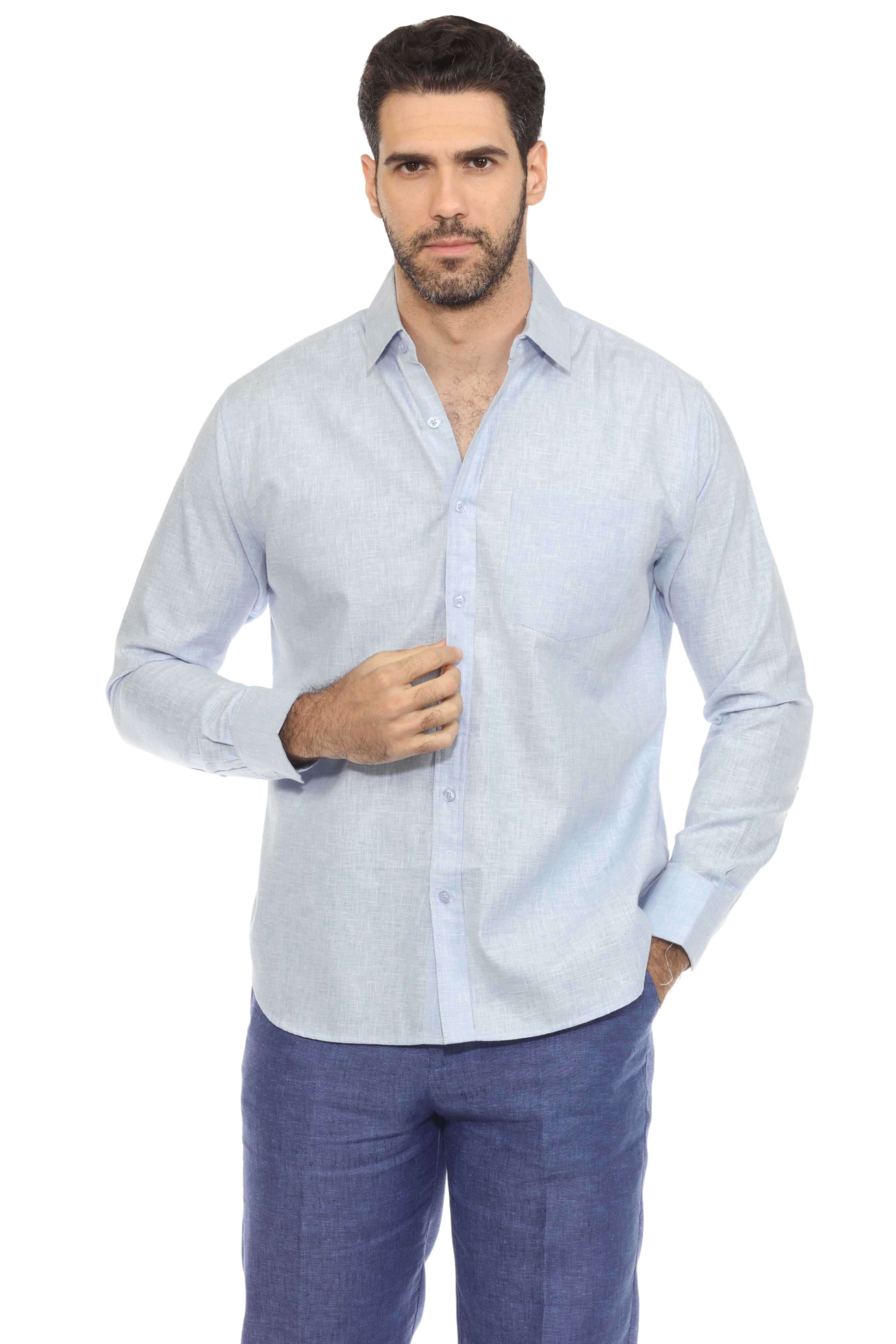 Men's Long Sleeve Cotton-Blend Shirt