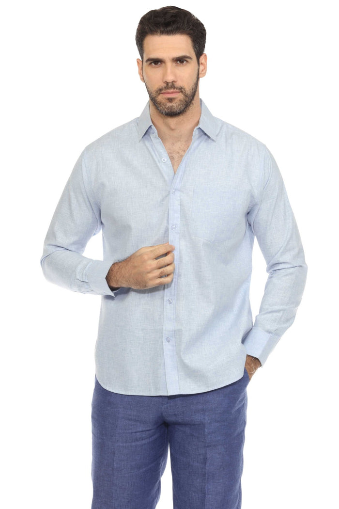 Long Sleeve Cotton-Blend Shirt