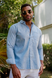 Men's Long Sleeve Cotton-Blend Shirt