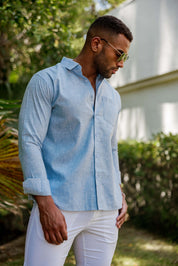 Men's Long Sleeve Cotton-Blend Shirt
