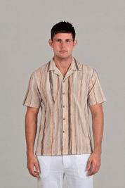 Natural Stone Print Camp Shirt Short Sleeve