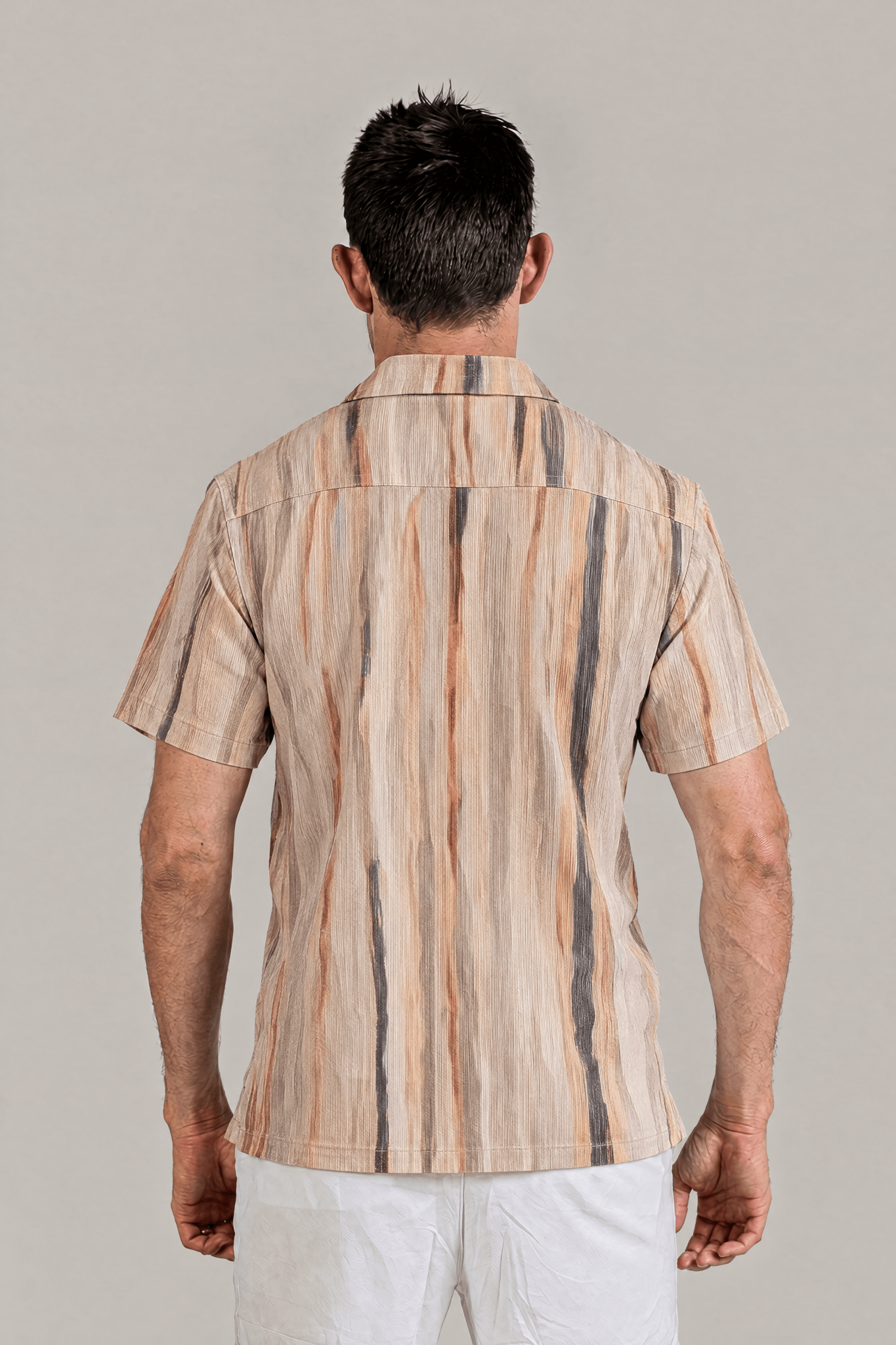 Natural Stone Print Camp Shirt Short Sleeve