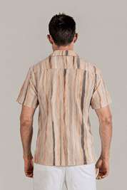 Natural Stone Print Camp Shirt Short Sleeve