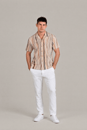Natural Stone Print Camp Shirt Short Sleeve