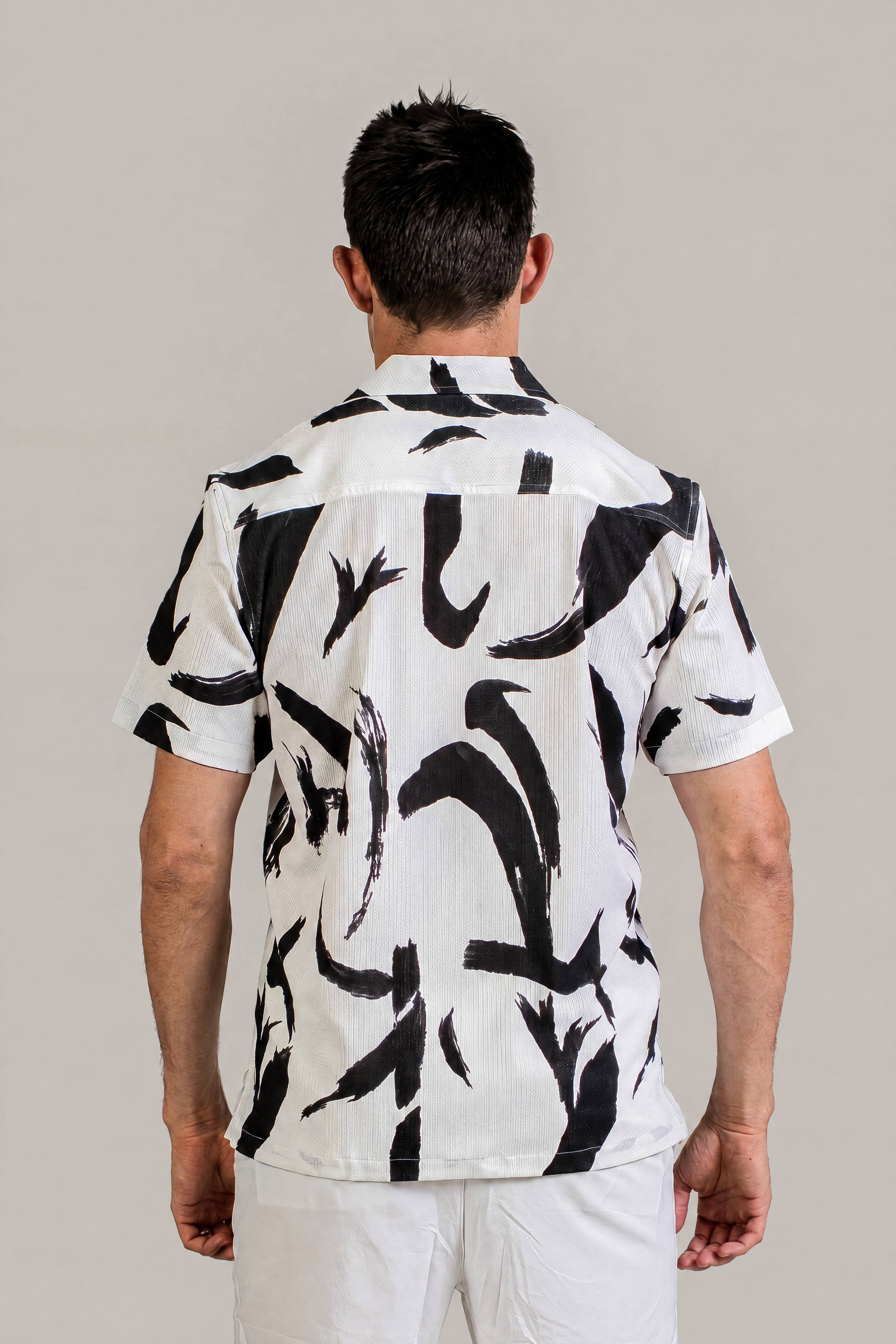 Waterbrush Print Camp Shirt Short Sleeve