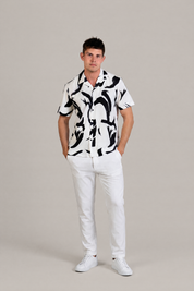 Waterbrush Print Camp Shirt Short Sleeve