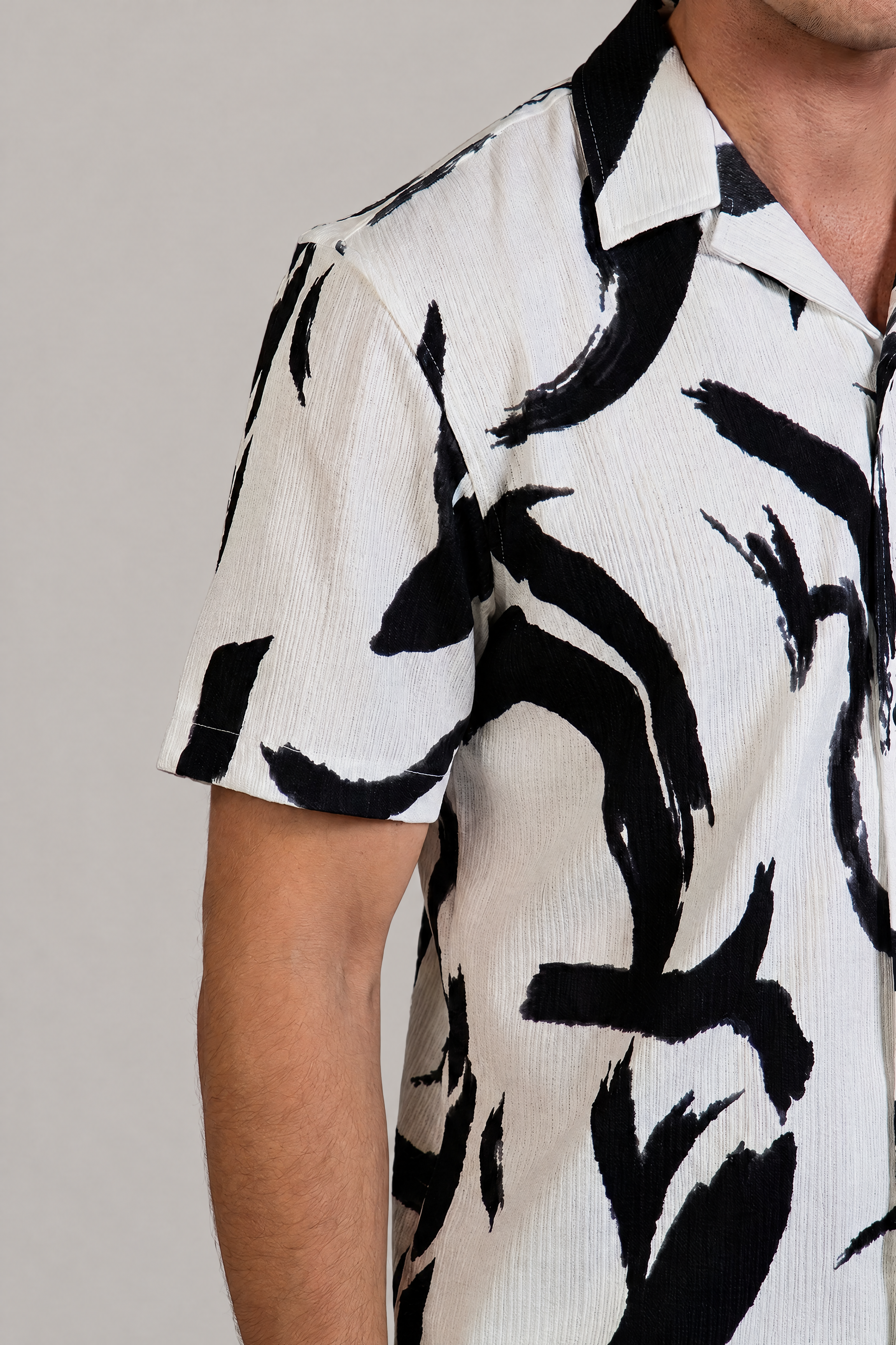 Waterbrush Print Camp Shirt Short Sleeve