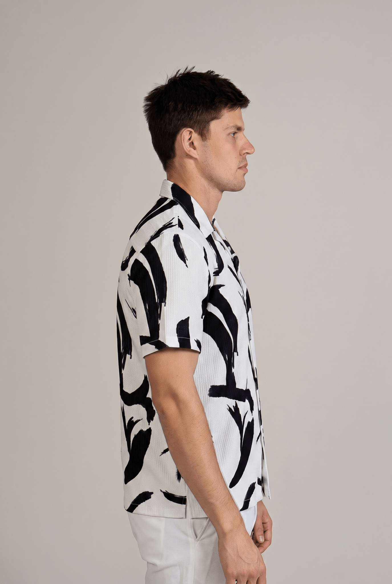 Waterbrush Print Camp Shirt Short Sleeve