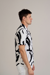 Waterbrush Print Camp Shirt Short Sleeve