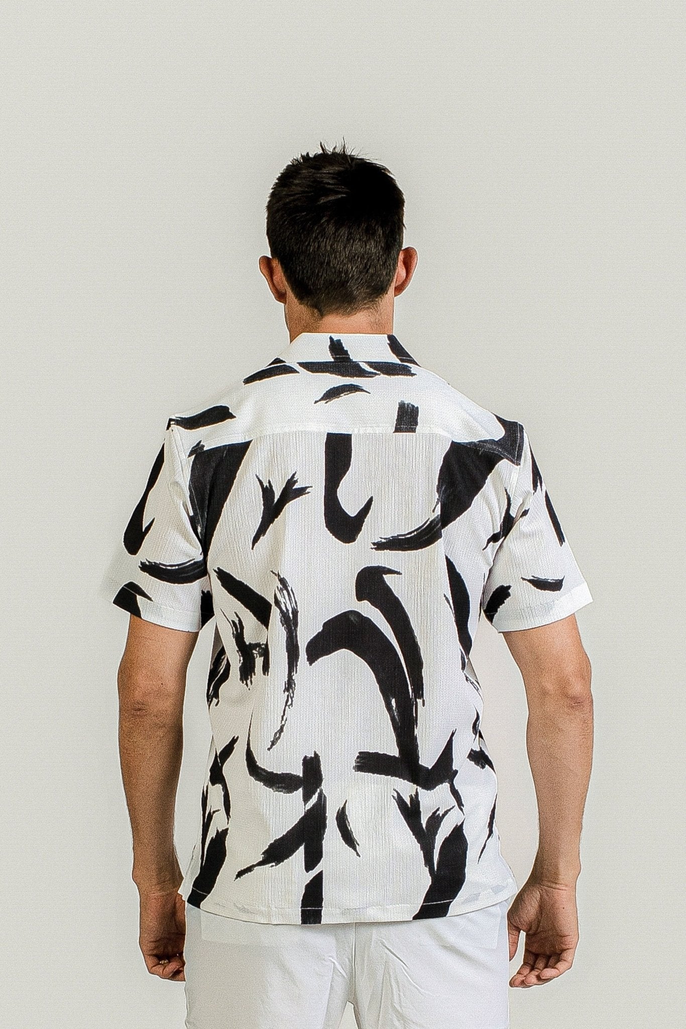 Waterbrush Print Camp Shirt Short Sleeve