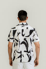 Waterbrush Print Camp Shirt Short Sleeve