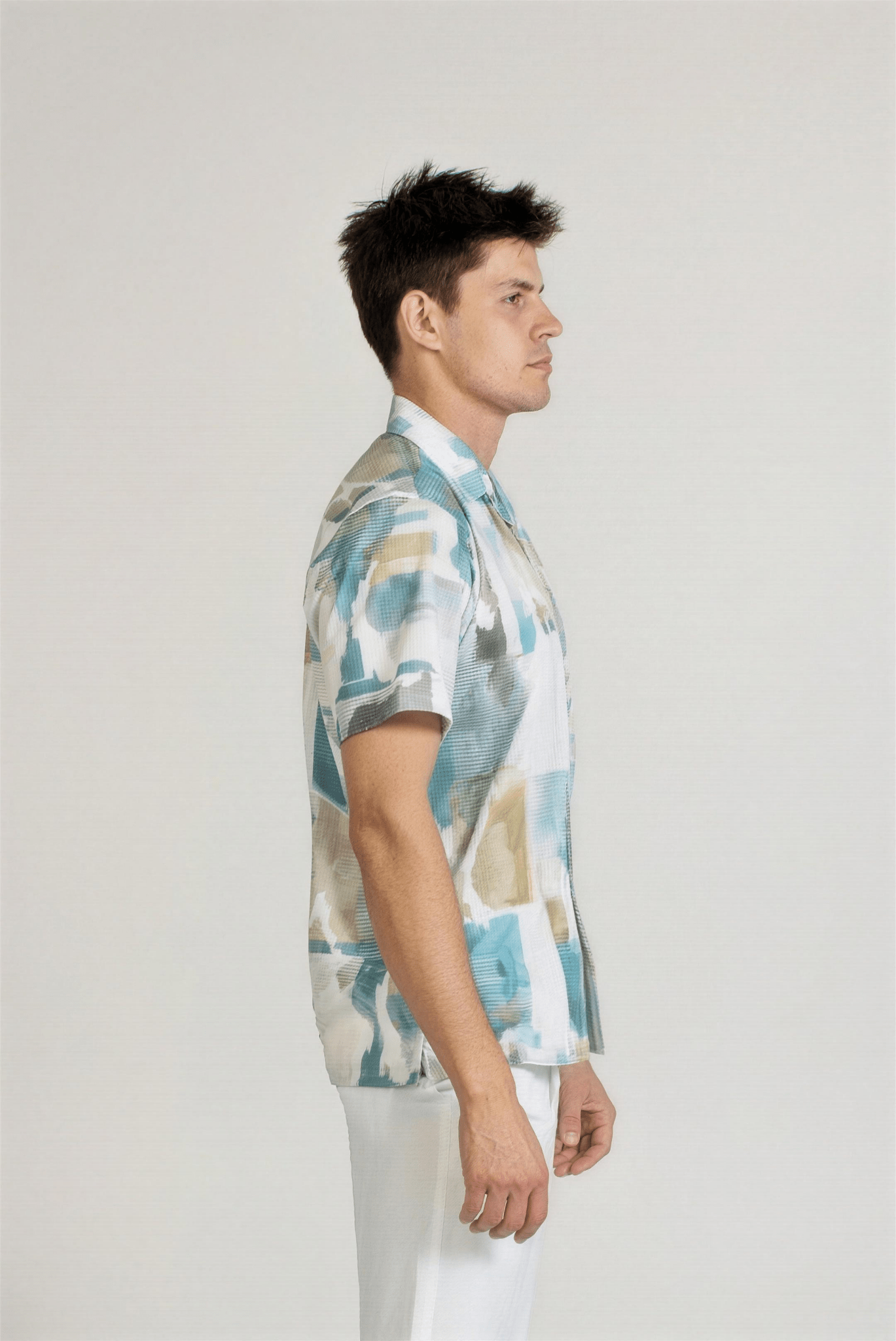 Abstract Print Camp Shirt Short Sleeve