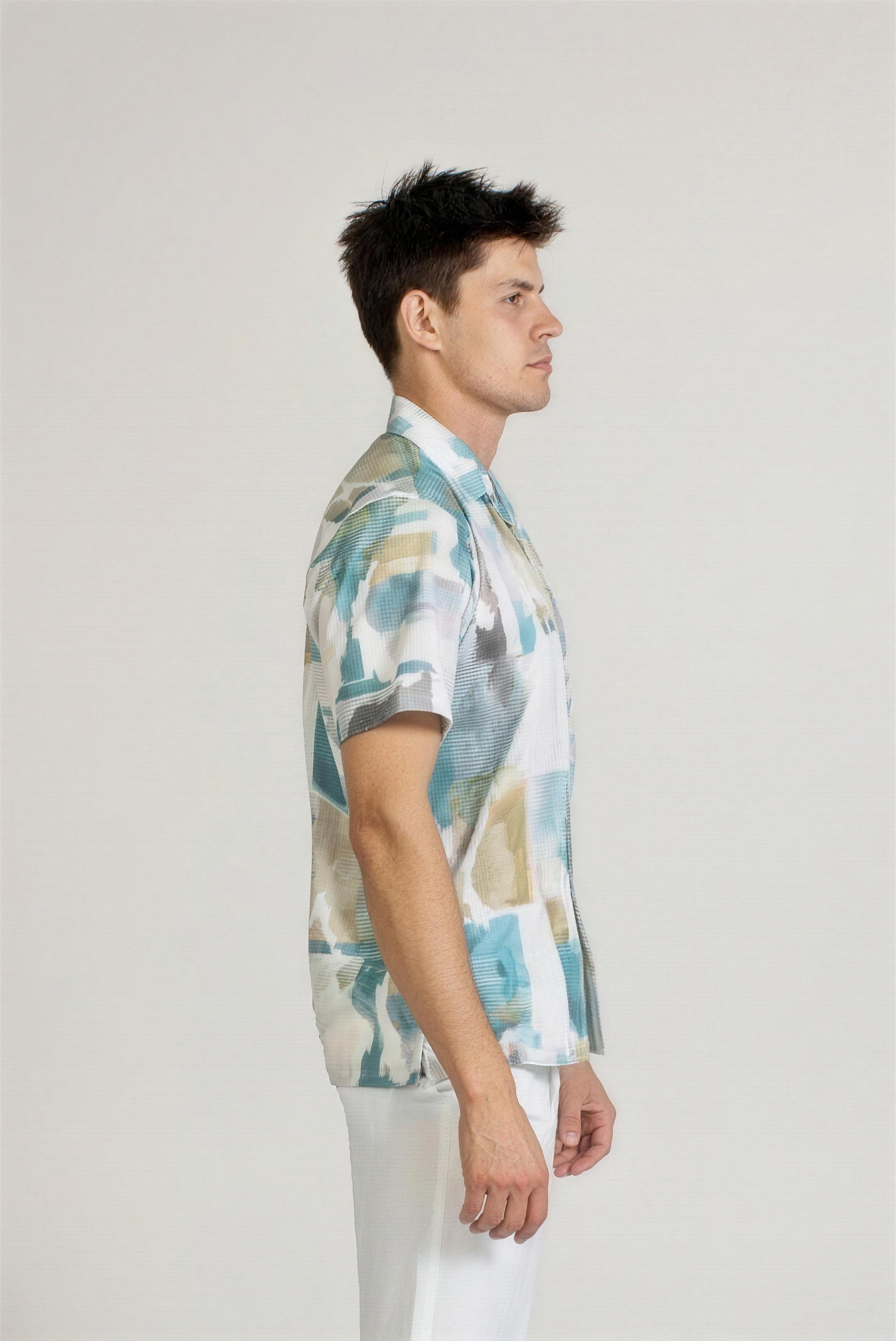 Abstract Print Camp Shirt Short Sleeve