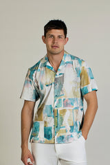 Abstract Print Camp Shirt Short Sleeve