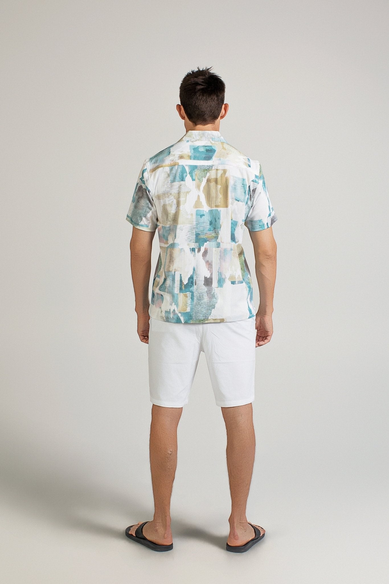 Abstract Print Camp Shirt Short Sleeve