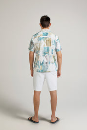 Abstract Print Camp Shirt Short Sleeve