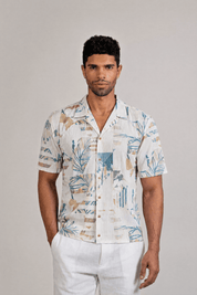 Tropical Print Camp Shirt Short Sleeve